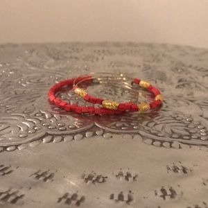 Alex and Ani coral bangle set